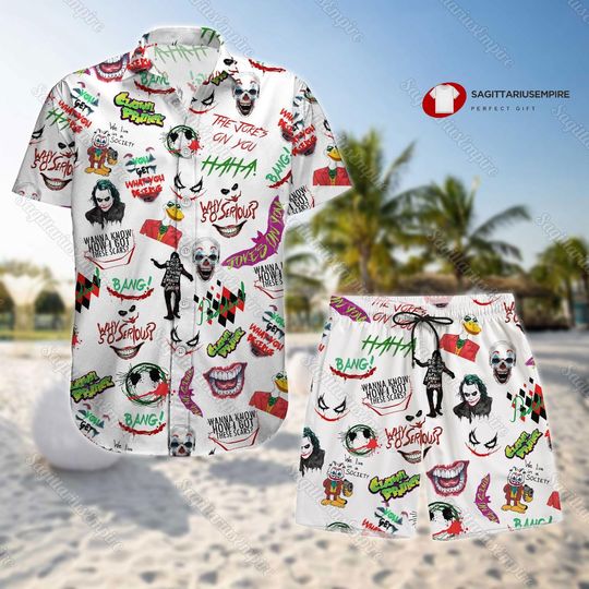 Pennywise Button Shirt And Shorts, Pennywise Hawaiian Shirt