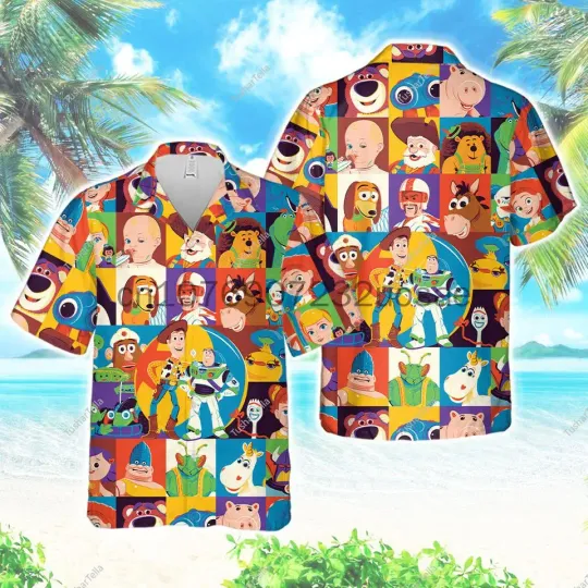 2024 Disney Buzz Lightyear Astro Blaster Hawaiian Shirt Men and Women Short Sleeve Shirt Lightyear Space Ranger Beach Shirt