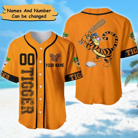Custom Tiger Baseball Jersey, Cartoon Tiger Basketball Jersey Team, Movie Character Baseball Jersey
