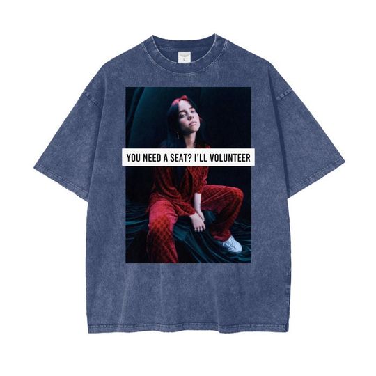 Billie Eilish Vintage Acid Wash Oversize T-Shirt