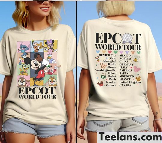 Vintage Disney Epcot World Tour Shirt, Drink Around The World Shirt