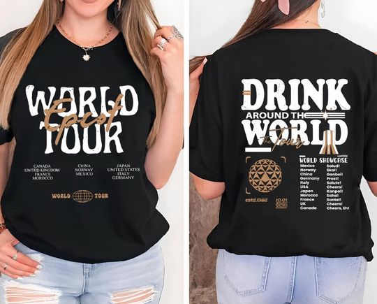 Epcot Drink Around The World Tour Shirt, Disney Epcot World Tour Shirt