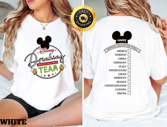 Disney Drinking Around The World Team Shirt, Disneyworld Family Trip Tee