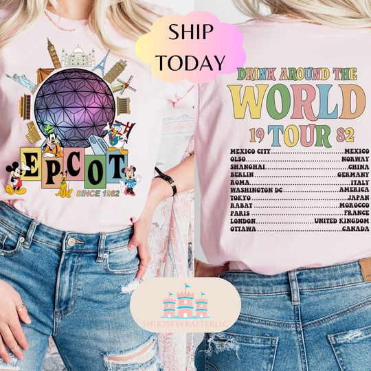 Disney Epcot World Tour Shirt, Retro Disney Epcot Shirt, Mickey And Friends Shirt