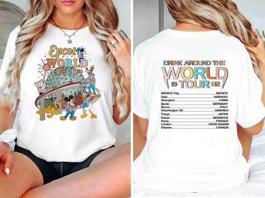 Disney Epcot World tour 1982 Shirt, Drink around the World Traveler Shirt