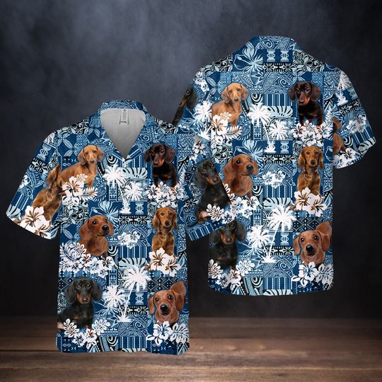 Dachshund Hawaiian Shirts, Summer Dog Custom Hawaiian Shirt