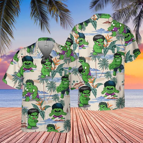 Marvel Hulk Hawaiian Shirt, Captain America Hawaiian Shirt, Avengers Hawaiian Shirt, Beach Holiday Hawaii Shirt