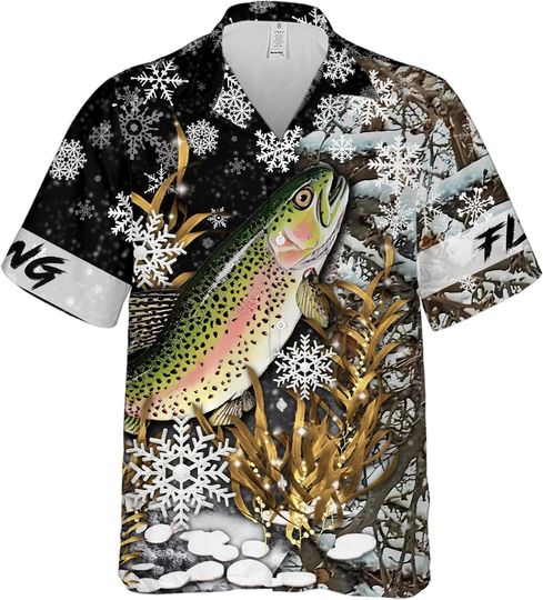 Fishing Hawaiian Shirts for Men Women - Trout Fishing Fish On Trout Lover Hawaiian Shirt