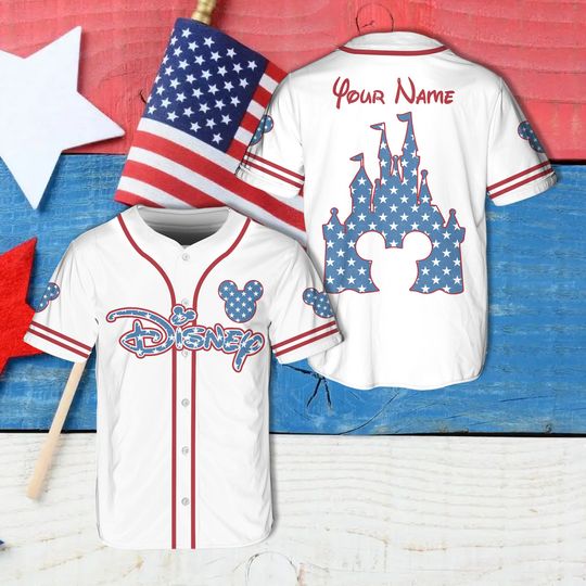 Disney 4th Of July Baseball Jersey, Disney USA Patriotic Matching Shirt