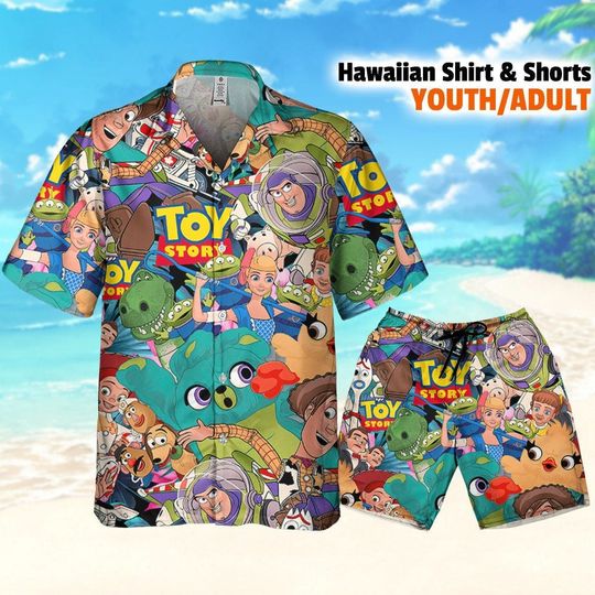 Disney Toy Story Seamless Tropical Style, Toy Story Hawaiian Shirt and short