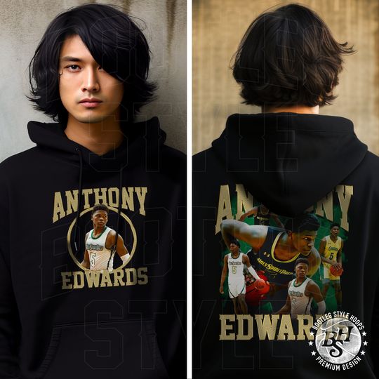 Anthony Edwards 90s Bootleg Style Rap Hoodie High