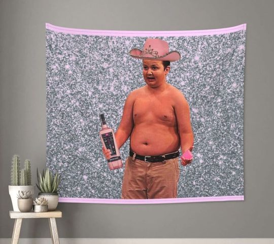 Gibby From ICarly Pink Tapestry Colorful Polyester Wall Hanging Meme Wall Decor Tapestry