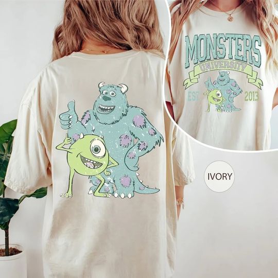 Vintage Monsters University Two-Sided Shirt, Monster Inc Shirt, Mike Wazowski, Mike and Sully Shirt
