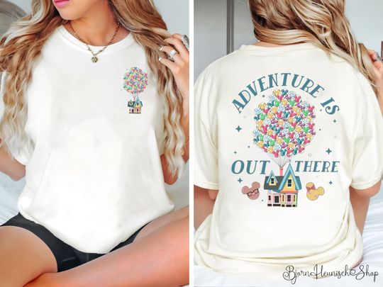 Adventure is Out There Shirt, Two-sided Disney Pixar Up Carl And Ellie Shirt, His Ellie Her Carl Shirt