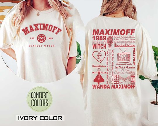 Vintage Wanda Maximoff Shirt, Maximoff 1989 Shirt, Scarlet Witch Shirt, Wandavision Shirt, Wanda Anti-Hero