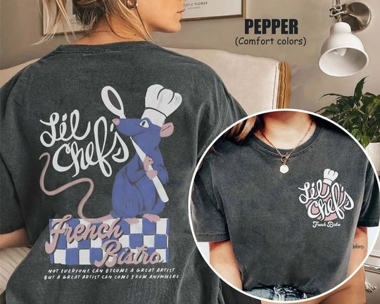 Two Sided Remy Ratatouille  Shirt, Vintage Little chef shirt, Lil Chefs Bistro Tee, Disneyland Shirt