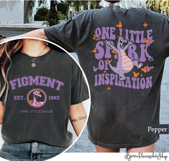 Retro Disney Figment Shirt, Epcot Figment Comfort Colors Shirt, One Little Spark Of Inspiration Shirt