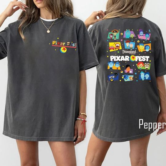 Disneyland Pixar Fest 2024 Shirt, Meet me at Pixar Pier, Disney Trip Shirt, Monsters Inc Shirt, Cars Lightning McQueen Shirt
