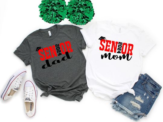 Senior Mom Senior Dad Shirt, Graduation Shirt for Mom/Dad, Senior T-Shirt 2024