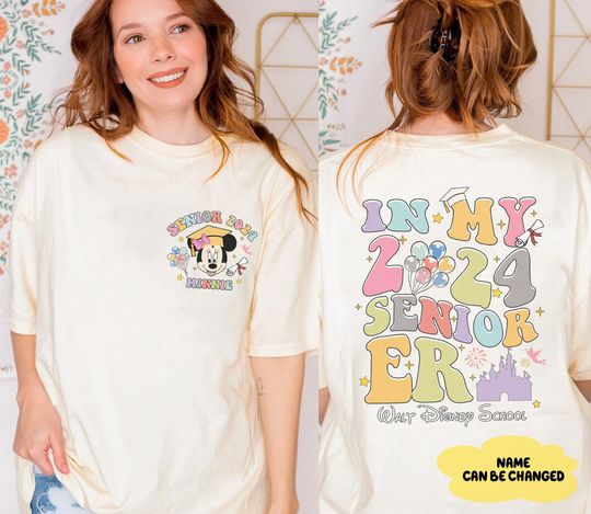 Personalized Disney Graduation In my 2024 Senior Era Double Sided T-shirt