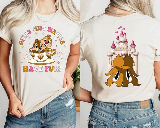 Girls Just Wanna Have Fun Shirt, Chip and Dale Best Friends Shirt, Double Trouble Shirt, Disney Besties Shirt