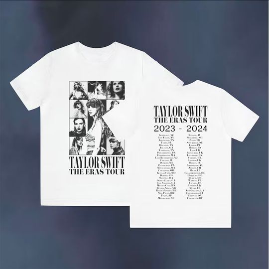 Taylor The Eras Tour Australia UK London Brazil France 2024 International Double Sided T-Shirt