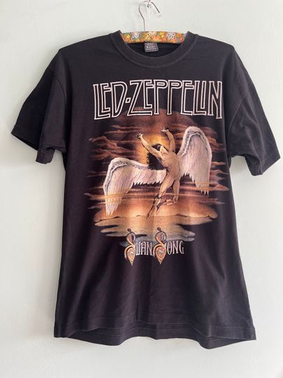 Vintage LED ZPELIN Shirt - Angel Swan Song Graphic Tee - Classic Rock Band Merchandise - Music Lover's Gift