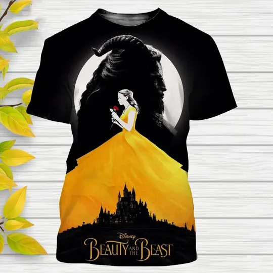 Disney Beauty And The Beast Cartoon 3D T-shirt