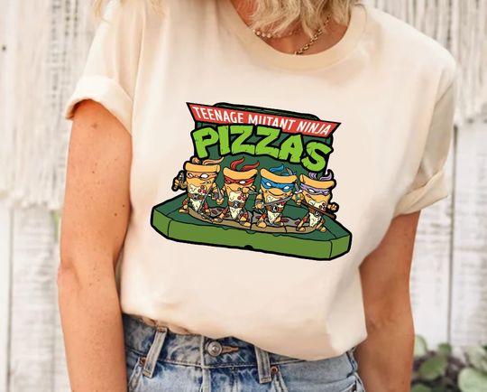 Ninja Turtles Pizza Shirt, Ninja Turtles Leonardo Tee, Teenage Mutant Ninja Turtles Shirt