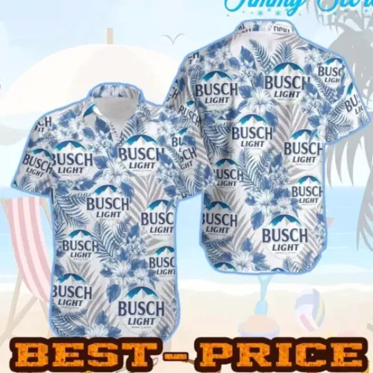Light Beer Hawaiian Shirt, Busch Latte Beer Button Up Shirt