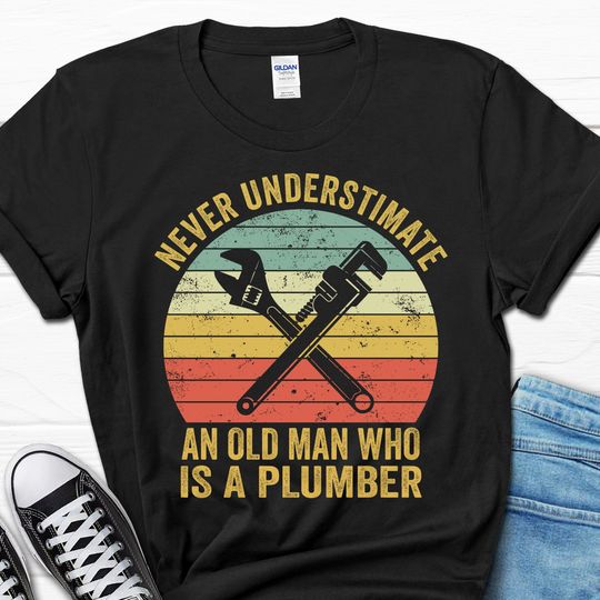 Husband Plumber Men's Tee, Handyman Papa T-Shirt For Men, Plumbing Gifts From Wife, Father's Day Shirt For Him