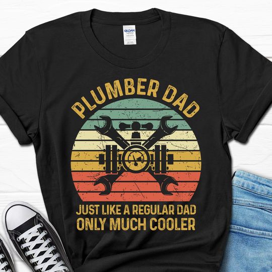 Plumber Husband Men's Shirt, Funny Handyman Papa Gift For Him, Plumbing T-Shirt From Wife, Father's Day Tee For Men