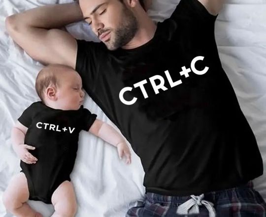 Ctrl + C,Ctrl + V Matching Dad And Kids T-shirts,Father's day shirt, Dad gift