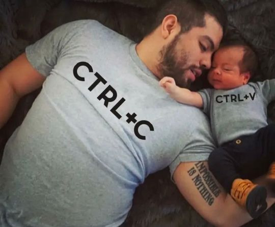 Ctrl + C,Ctrl + V Matching Dad And Kids T-shirts,Father's day shirt, Dad gift