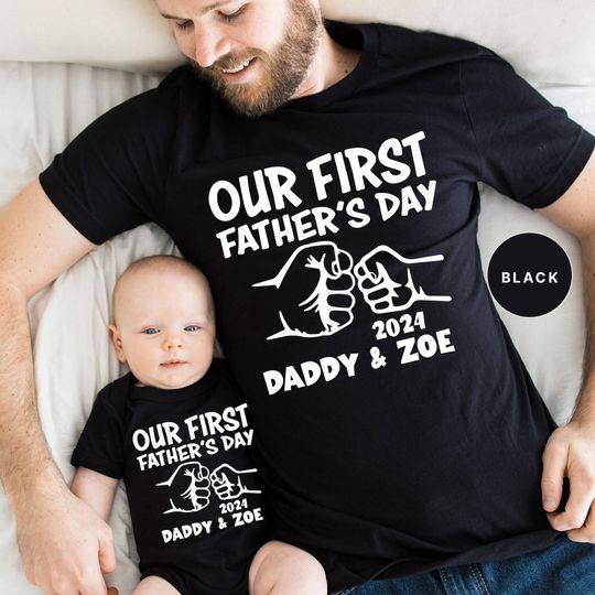 Our First Father's Day Matching Dad And Kids T-shirts, Father's day shirt, Dad gift