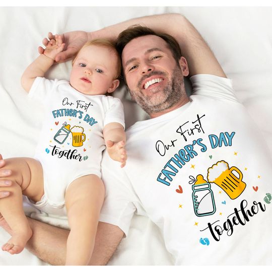 Our First Father's Day Matching Dad And Kids T-shirts, Father's day shirt, Dad gift