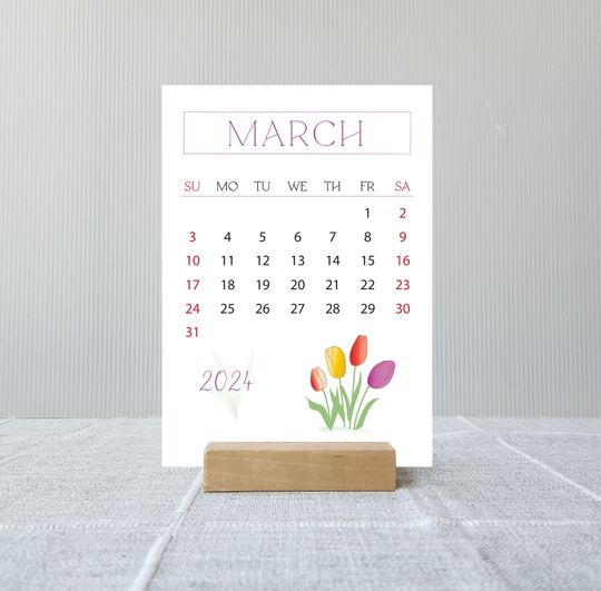 2024 Flowers Calendar for 12 months