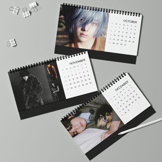 BTS Taehyung V 2024 Desktop Calendar, BTS merch, Taehyung Merch, Kpop Merch, Army merch