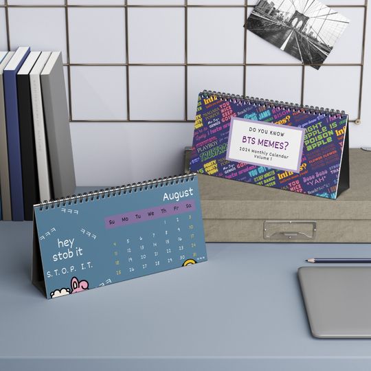 BTS Desk Calendar | 2024 Desk Calendar | BTS army gifts | Kpop Calendar | Kpop desk accessories