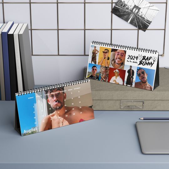 2024 Bad Bunny Benito Desk Calendar, Bad Bunny Lovers Gift