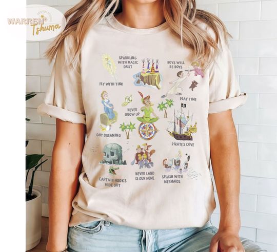 Peter Pan In Never Land inspiration T-Shirt, Disney Peter Pan Tee, Never Growing up shirt, Disney Family Matching Shirt, Disneyland Trip