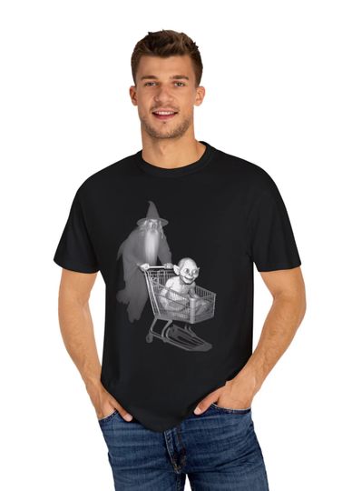 Gandalf Pushing Gollum in a Shopping Cart T shirt