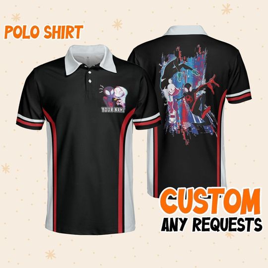 Custom Disney Spiderman Miles Morales Polo GF, Personalized Collection Polo Shirt Disney