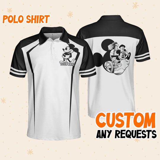 Custom Disney Mickey Polo Classic, Business Casual Disney Polo Shirt, Birthday  Polo Shirt