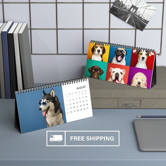 Dog Desk Calendar, Desk Calendar 2024, Desktop Calendars,Planners, Dog Photos Calendar