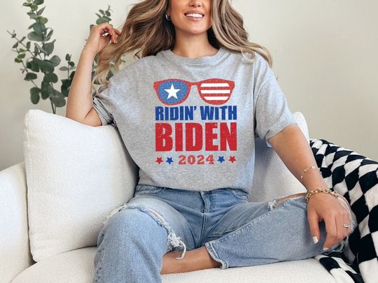 Ridin' With Biden 2024 Shirt,Vote For Biden,Democrat Shirt,Biden My President,Funny Biden Shirt,Take America Back,Election Year,Anti-Trump