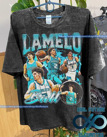 Limited Retro Vintage Style Bootleg LaMelo Ball Oversize Premium wash tee DF-001