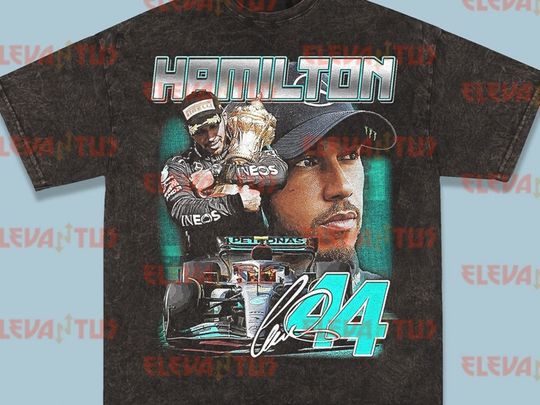 Limited Retro Vintage Style Bootleg Lewis Hamiltonn Oversize Premium wash tee