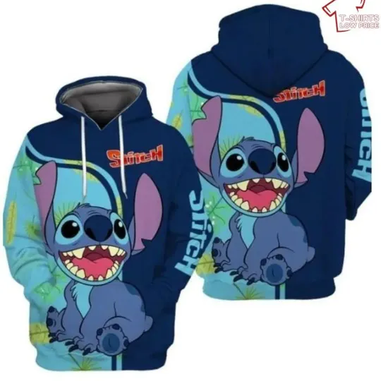 Disney Stitch 3D Printing Hoodie