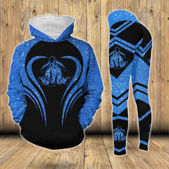 Personalized Eeyore Hoodie and Leggings Suit Women's Disney